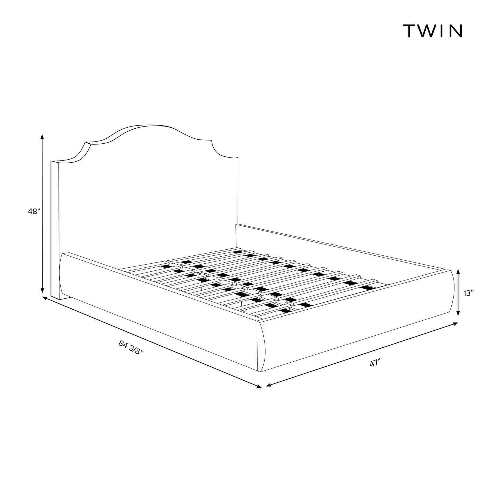 Stoffer Home x Cloth & Co. Cotton Upholstered Bed, Dijon, Twin