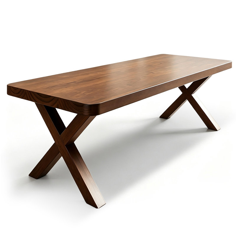 Solid wood rectangular dining table, 29.53" H x 62.99" W x 27.56" D