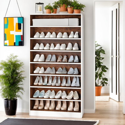Armoire à chaussures autoportante à 9 niveaux et grande capacité, rangement spacieux pour chaussures