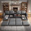 Canapé modulaire en forme de U de 132 po de largeur à 132 places avec console et rangement, gris-806285685