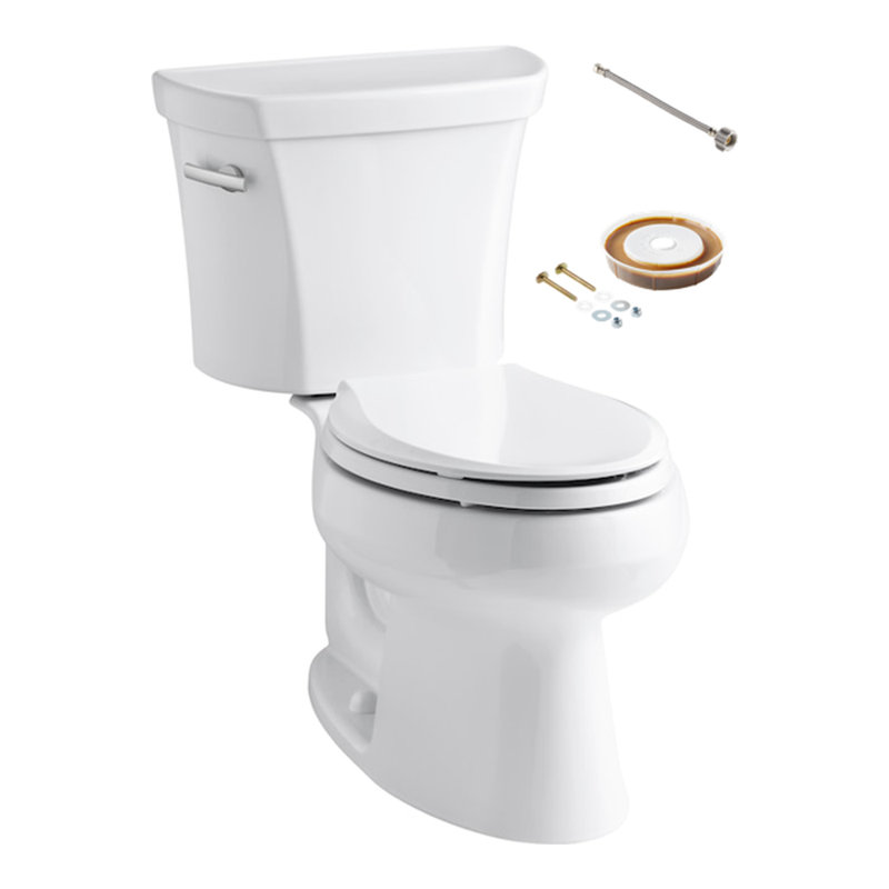 Toilette allongée à hauteur de confort treTaie décorative