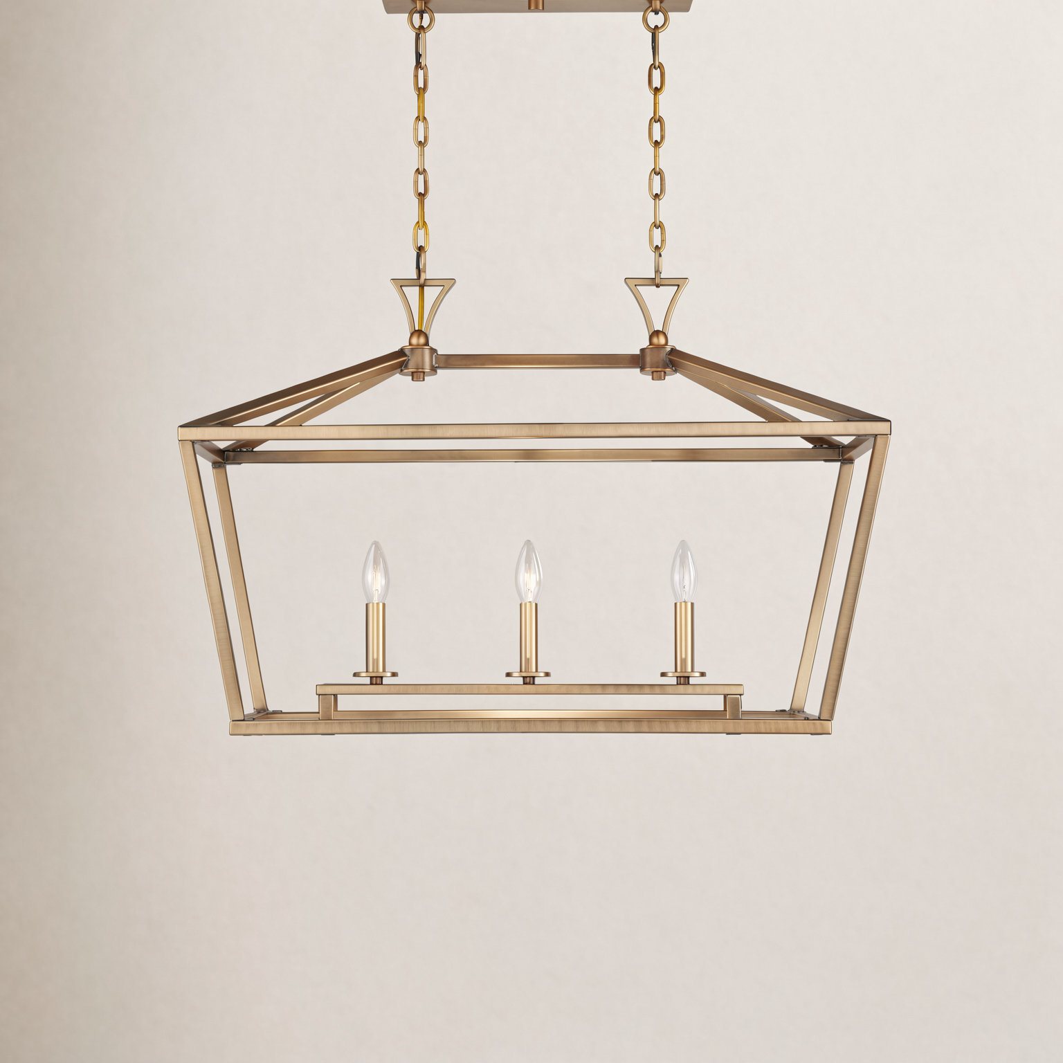 Hastings Dimmable 3-Light Pendant, Warm Brass
