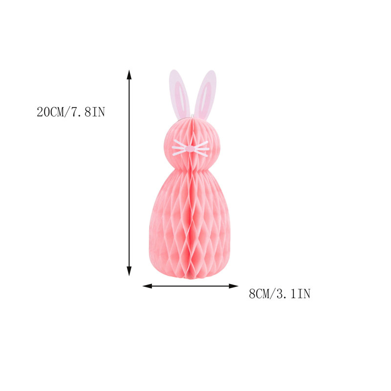 5 pièces de centre de table de famille de lapin en forme de nid d'abeille, 5 pièces de décorations de lapin, arbre de Pâques