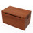 30" Large Bamboo Storage Box with Lid, Free-Stop Hinge & Cutout Handles