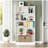 70.87" 6-Tier Modern White Library Bookshelf With Storage For Living Room, Office, Bedroom-1594469044-1594469050