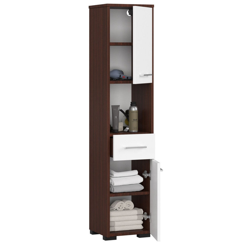 Floreta Linen Cabinet, Wenge/White