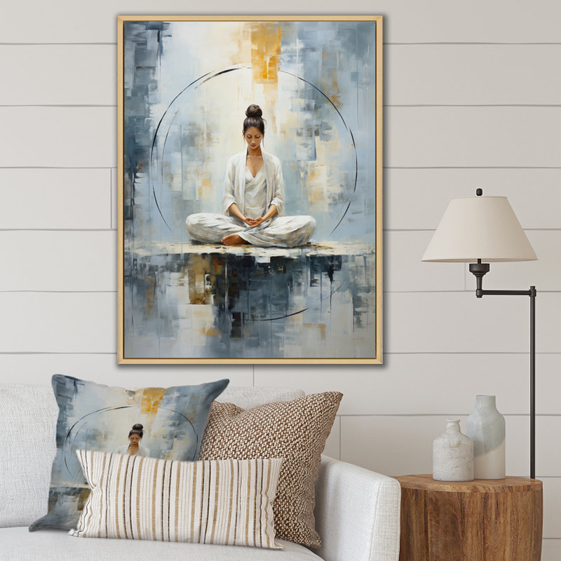 «Yoga Serene Zen Pastel III», reproduction d'art sur toile, H 20 po x l 12 po x P 1 po, Naturel