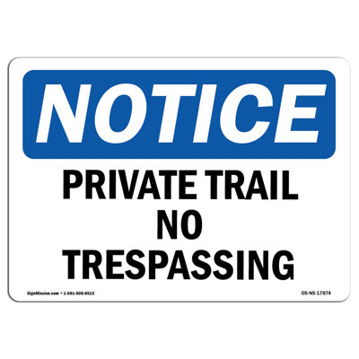 Private Trail No Trespassing Sign