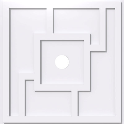 Médaillon de plafond contemporain en PVC de qualité architecturale 18 po x P 2 po x P 6 1/4 po x P 1 po