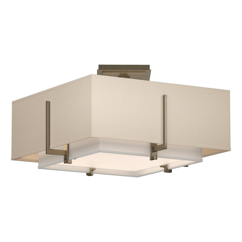 Exos 2 - Light Semi Flush Mount, Natural Anna, Soft Gold