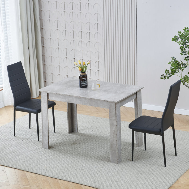 Dining Set, Black Line Leather Chairs#2