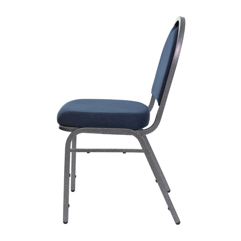 Chaise empilable en tissu Celia (paquet de 2), Argent, Bleu minuit