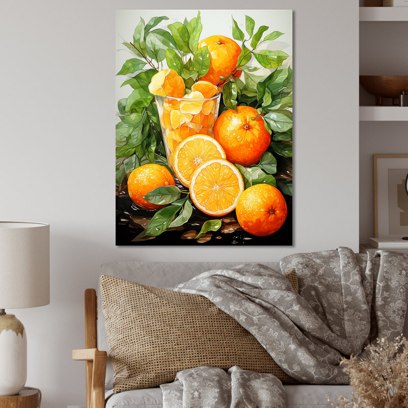 Orange Vibrant Tangerine Cocktail Sunset II - Cocktails Metal Wall Art, 20" H x 12" W x 1" D