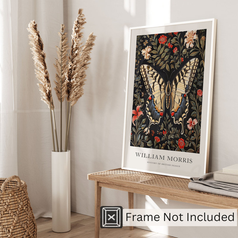 Animaux, animaux, William Morris, papillon, chalet, impression non encadrée, H 10 po x l 8 po