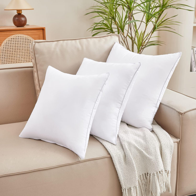 18 X 18 Pillow Inserts Set Of 2 White Throw Pillow Inserts With Soft Polyester Cover - Rectangle Square Interior Sofa Pillow Inserts Decorative Pillow Insert White Couch Pillow