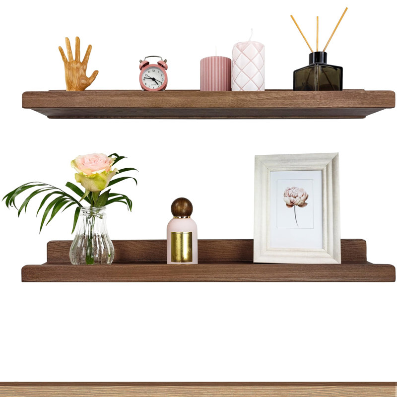Dabo 2 Piece Floating Shelf, Brown, 13.60cm H x 91.50cm W x 5.60cm D