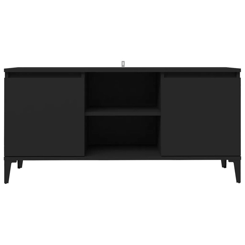 Steyning Unfinished TV Stand with Fireplace Included, Black