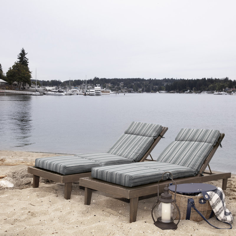 Arden Selections Oceantex Outdoor Chaise Lounge 4" Cushion, Pebble Gray