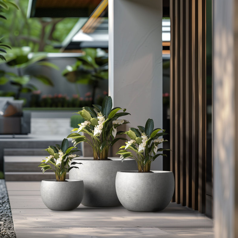 Amethy Handmade Pot Planter, Stone Finish