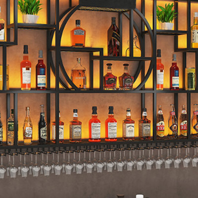Iron art creative l wall mounted wine rack