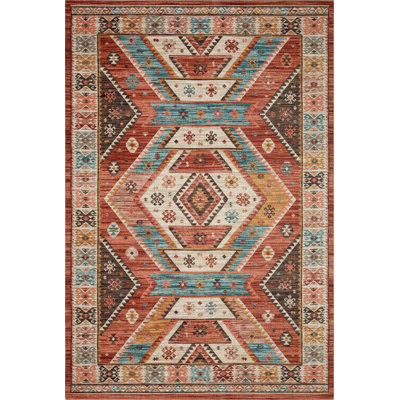 Tapis terre cuite multicolore