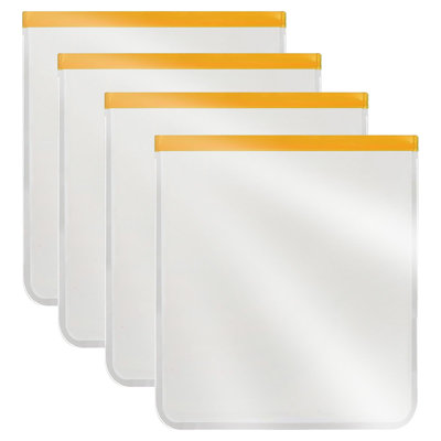 4 sacs de congélation réutilisables pour rangement de nourriture 4 pièces 2 gallons, grande capacité, sachets réutilisables sans BPA, utilisés pour le rangement des aliments à la maison et le camping