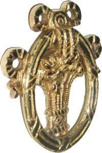 (5 Pack) Basket Design Single Post Ring Pull Cast Brass