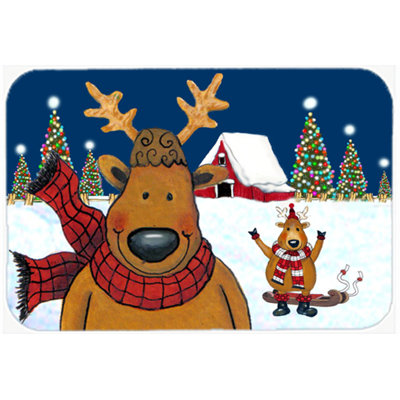 Caroline's Treasures Glass The Tree Farmers Reindeer Christmas Cutting Board