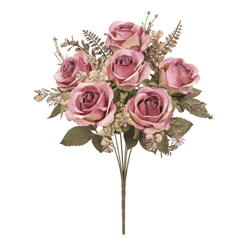 Bouquet de roses artificielles, Rose mauve
