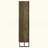 Rustic Oak And Gunmetal 8-Shelf Accent Cabinet