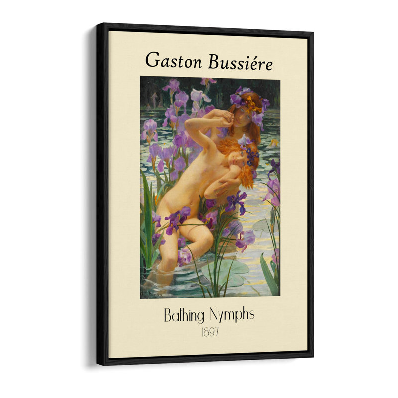 bathing nymphs ART POSTER Canvas Floater Frame Print Art - Black Frame, 76.2cm H x 50.8cm W