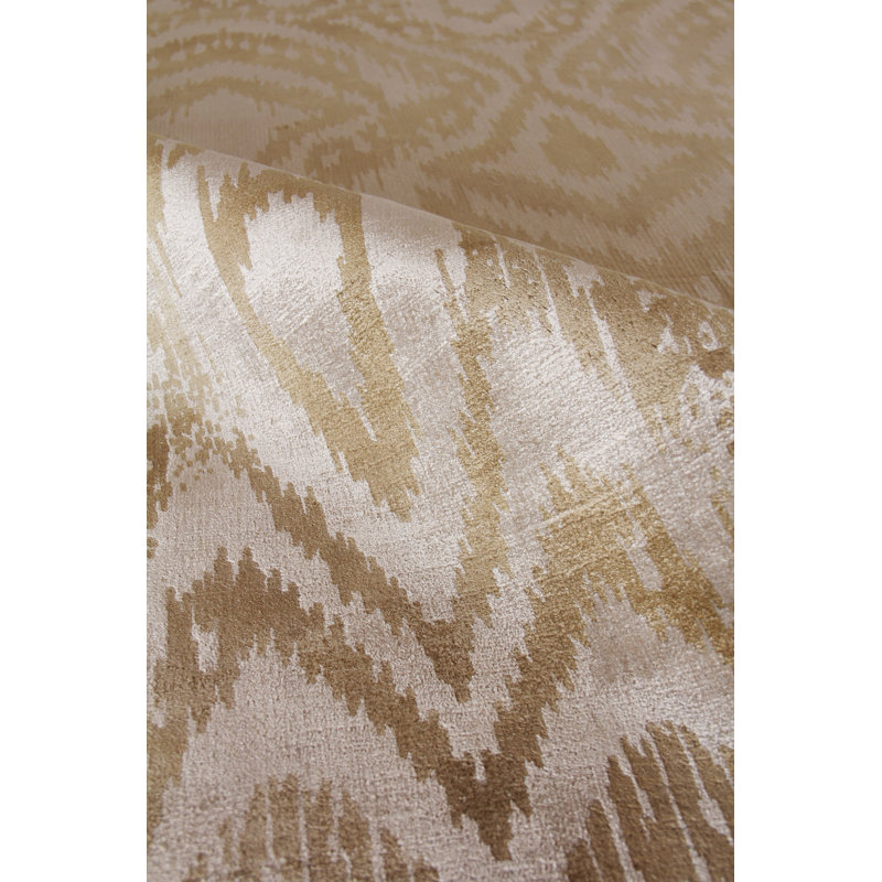 Carrera Hand Loomed Abstract Area Rug in Beige, Rectangle 8' x 10'