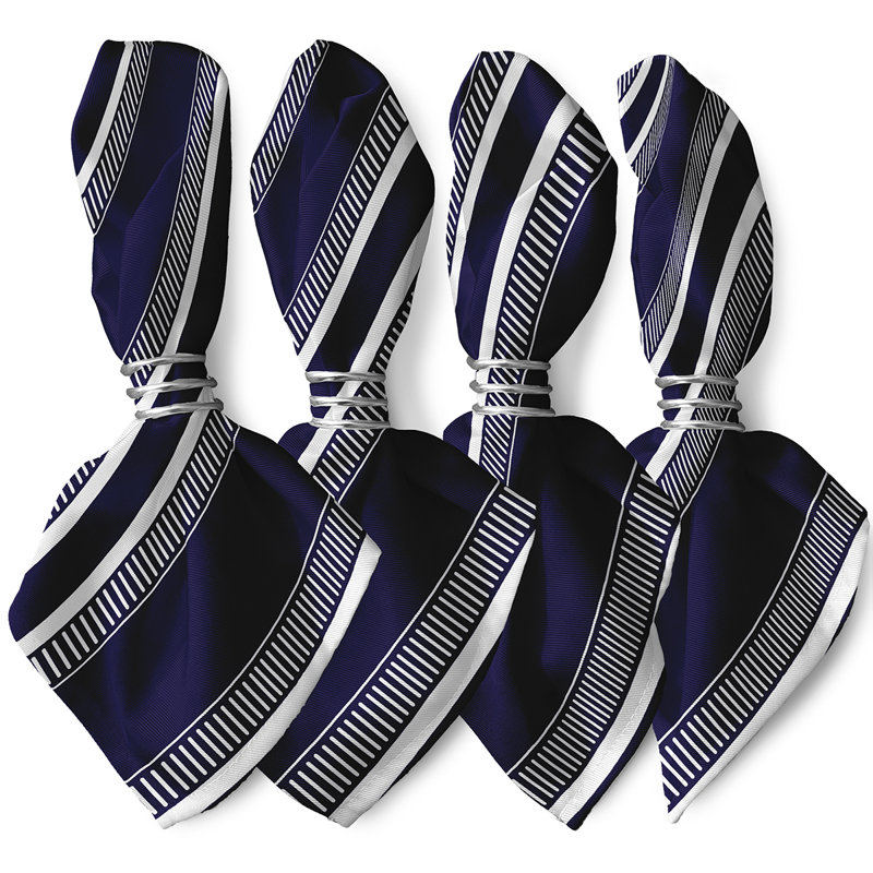 Harris Polyester Striped Square Napkin, Blue