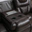 Ensemble de canapés inclinables 3 pièces, sièges de cinéma maison, fauteuil inclinable manuel avec console centrale et bande lumineuse à DEL pour le salon