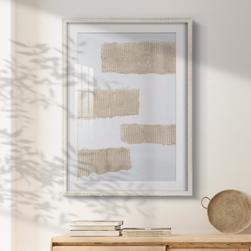 Ecru Textures I -Framed Print, 19.5" H x 16.5" W