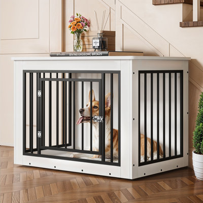 Wooden Dog Crate Furniture, Nightstand with Lock
