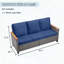 Canapé en osier de 69,7 po de large à assise profonde et coussins de 4 po de largeur-819550915