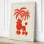 Poodle Under Palms Mid-Century - Wrapped Canvas-2000638247-2000638254