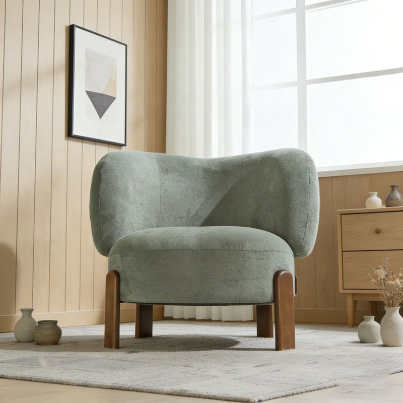 Wingback Armchair, Green