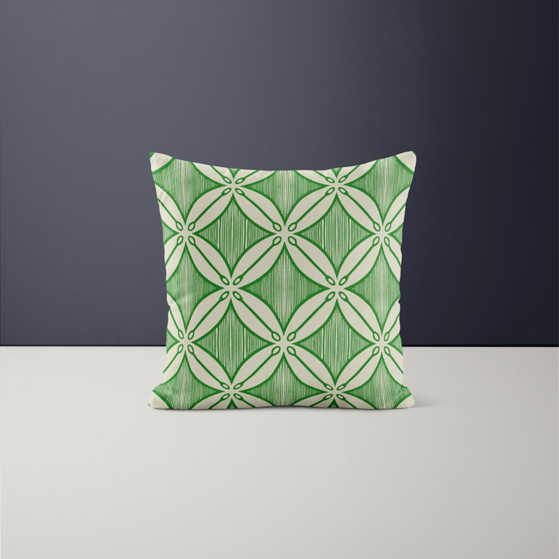 Jeté carré en polyester intérieur / extérieur, L 17 po x H 17 po, Vert