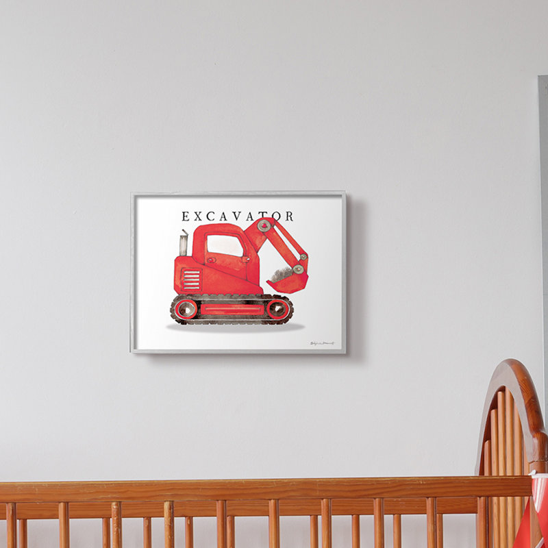 Art de véhicule de construction traditionnel Swanger Hillview, H 11 po x l 14 po x P 1,5 po, Giclée encadrée noir minuit