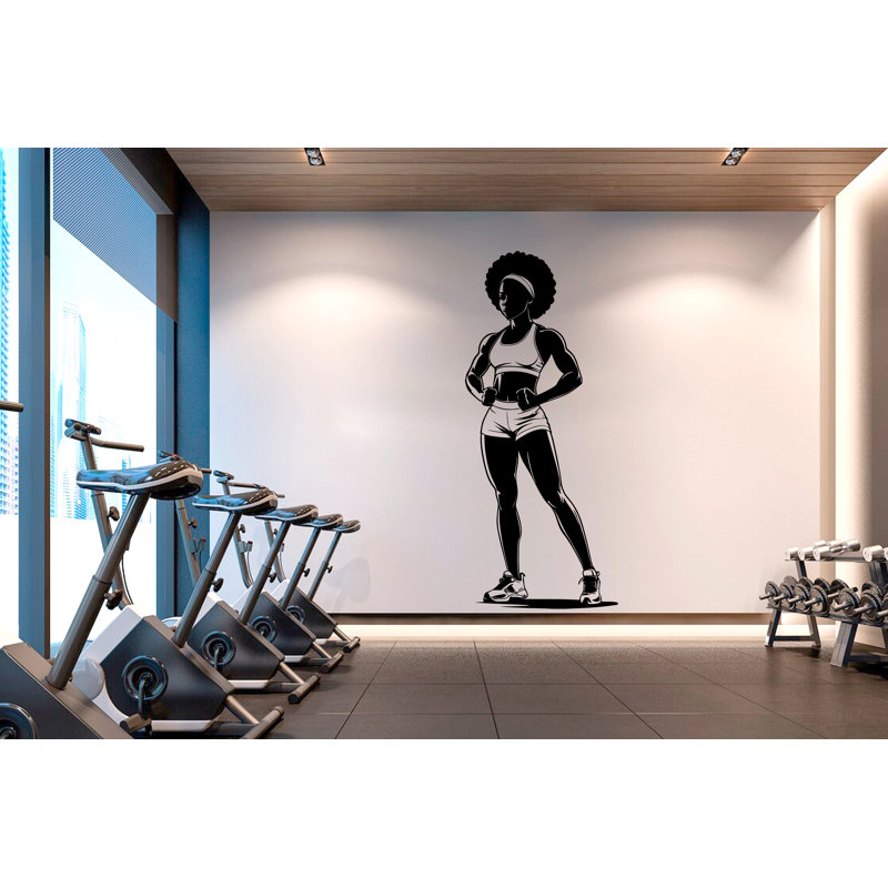 Adhésif décoratif gymnase, art mural, Beige, H 24 po x l 11 po