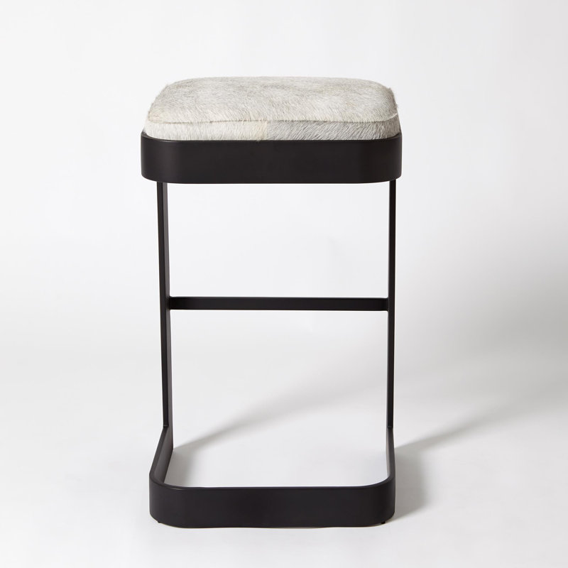Upholstered Stool with Metal Frame