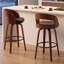Tabouret de comptoir pivotant moderne de 26 po avec cadre en bois cintré-572163346