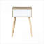 Table de chevet Mid-Century moderne avec 1 tiroir, panneau de fibres à densité moyenne et pieds en bois d'hévéa -1233988914-1233988912