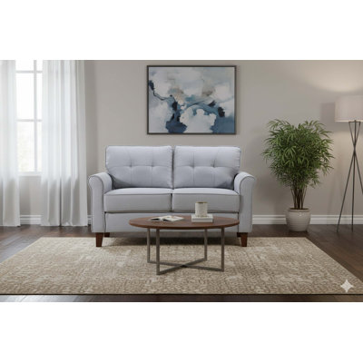 Mid-Century Modern Loveseat Sofa with Plush Comfort