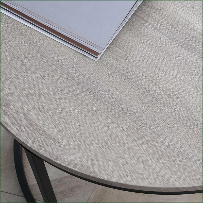 Tables basses gigognes | Ensemble empilable industriel 2 pièces pour le salon | Structure en métal | Gris ardoise | Mesa de Centro | Rond