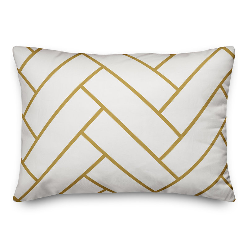 Abstract Outdoor Throw Pillow, Yellow