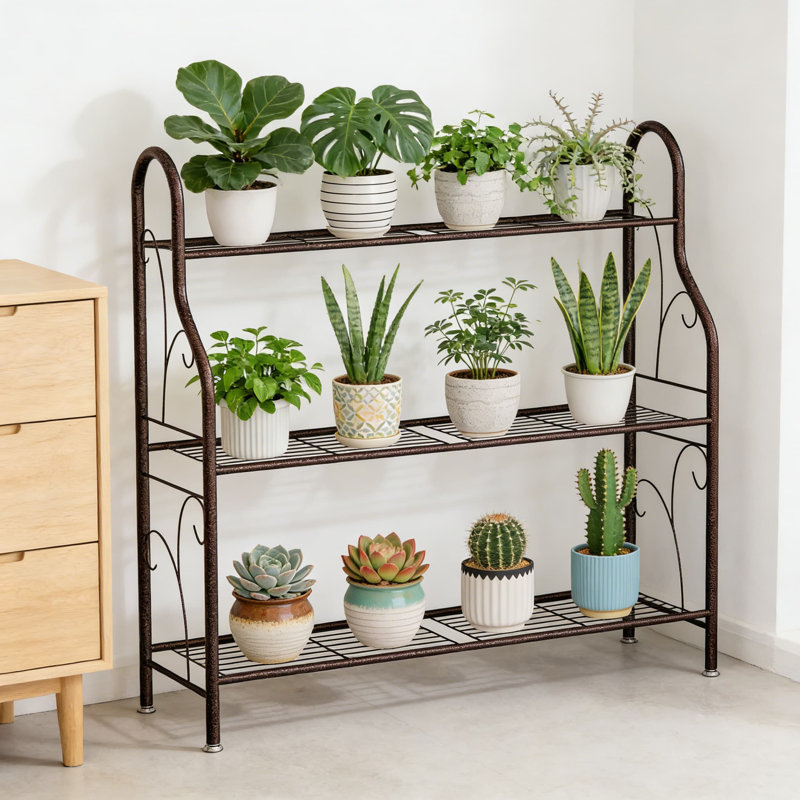 Support à plantes à 3 niveaux pour l'intérieur et l'extérieur, tablette d'angle à plusieurs niveaux pour plantes, fleurs et décor dans le salon, le patio, le balcon ou le jardin