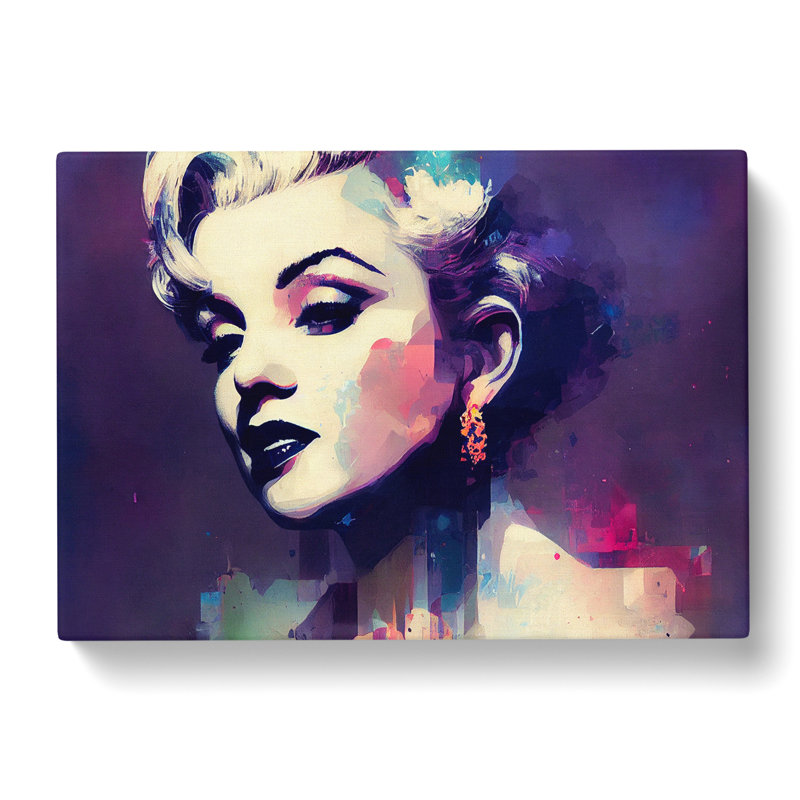 Pastel Marilyn Monroe Abstract - Wrapped Canvas, 35cm H x 50cm W x 3cm D
